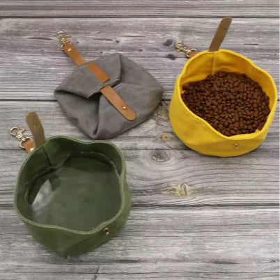 Folding Canvas Dog Bowl