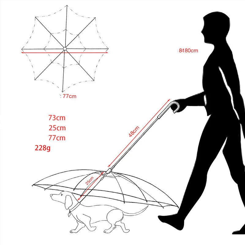 Creative Leash Puppy Umbrella With Dog Leash