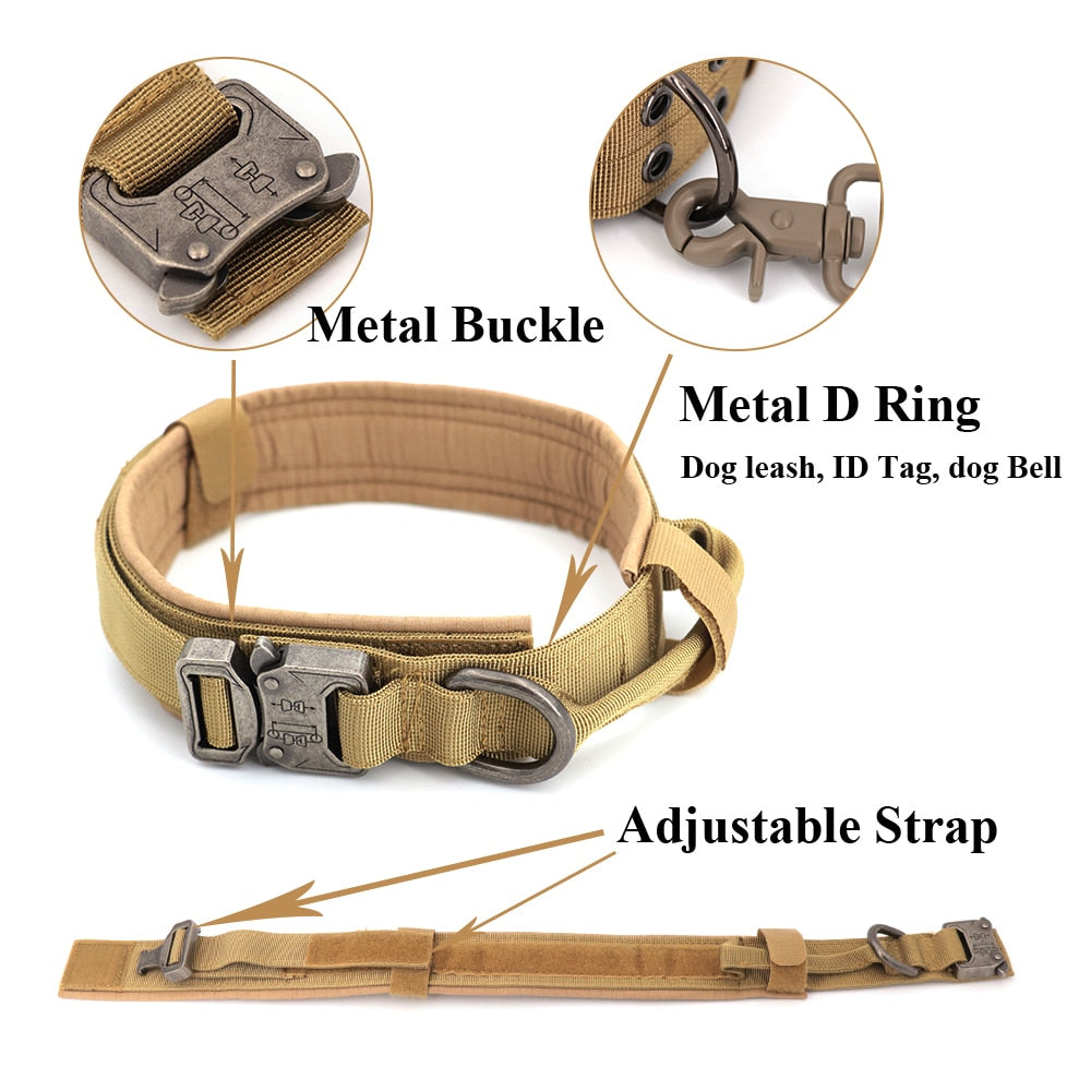 Tactical Dog Collar with D ring and handle