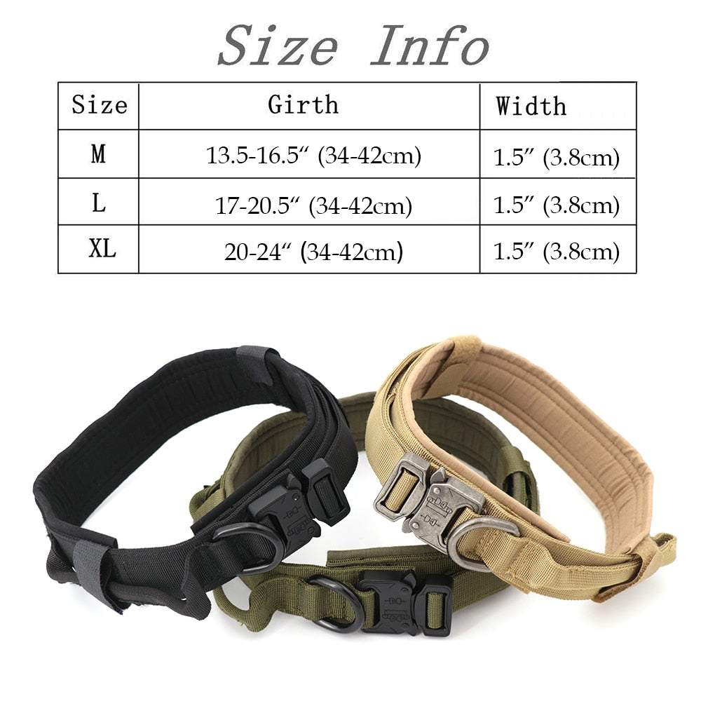 Tactical Dog Collar with D ring and handle