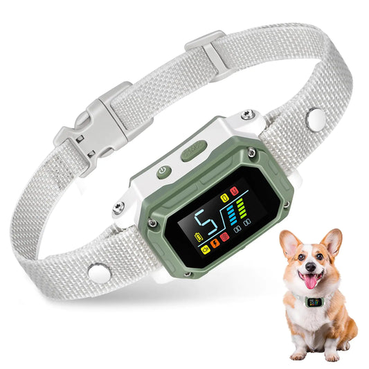 Dog Bark Collar Rechargeable Smart Collar Anti Barking Training Collar with Adjustable Sensitivity Beep Vibration Shock Bark Collar for Large Medium Small Dogs