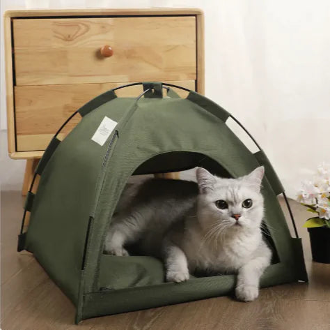 Portable Pet Tent with Cooling Mat | Cozy Indoor & Outdoor Dog and Cat Bed