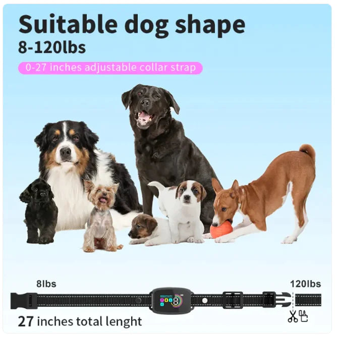 Smart Rechargeable Anti-Bark Dog Collar with HD Display & Waterproof Design