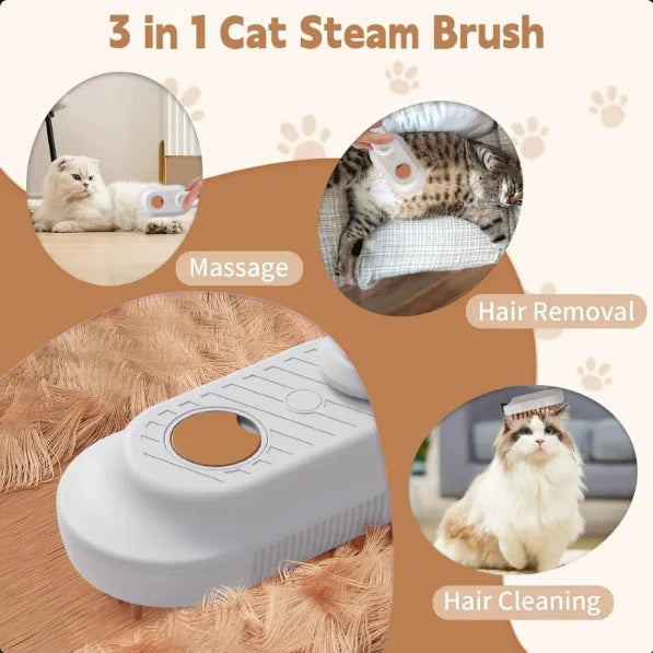 3-in-1 Steam Brush with Foldable Handle