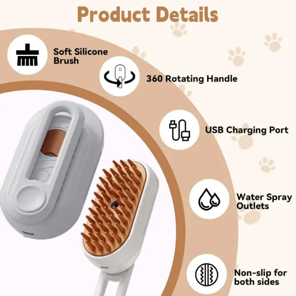 3-in-1 Steam Brush with Foldable Handle