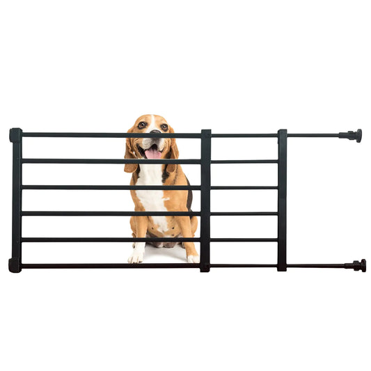 Apatal Short Dog Gate 16.5" H Expandable Puppy Gate for Doorways 22-35.4“W to Step Over Pressure Low Pet Gate Adjustable Safety Dog Doors for Stairs Windows Gate White